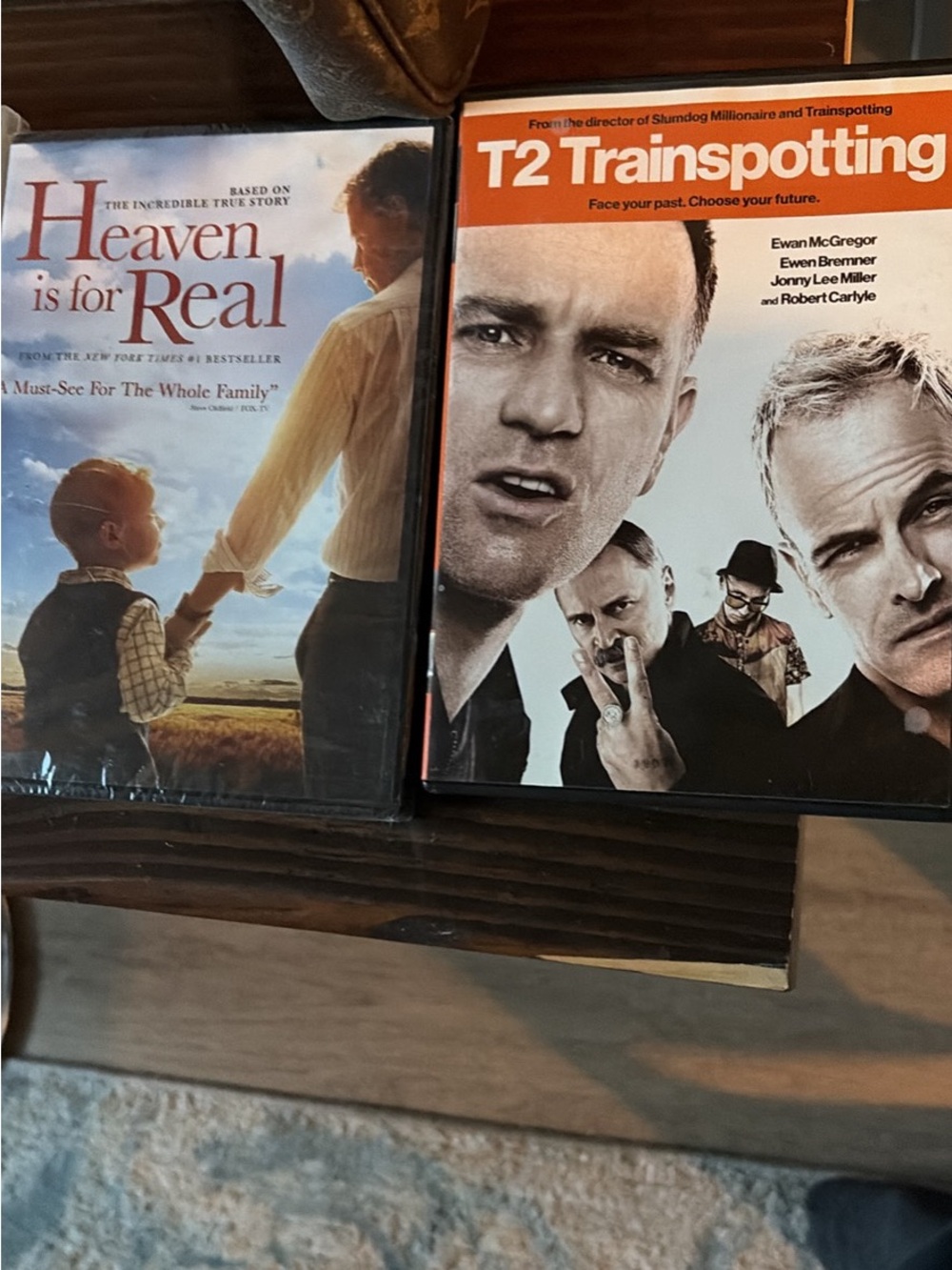 T2 Trainspotting & Heaven Is for Real DVD Set - White and Orange Covers